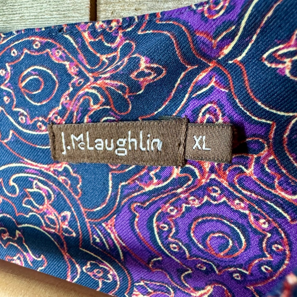 J.McLaughlin Catalina Cloth Astor Tile Sheath Dress XL Purple Stretch Travel - Picture 3 of 8
